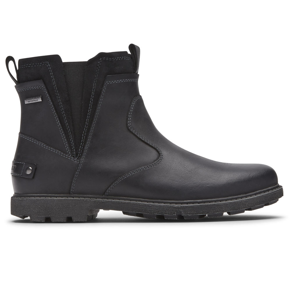 Botas Rockport Homem Pretas - Storm Surge Waterproof Chelsea - 81395WEAK